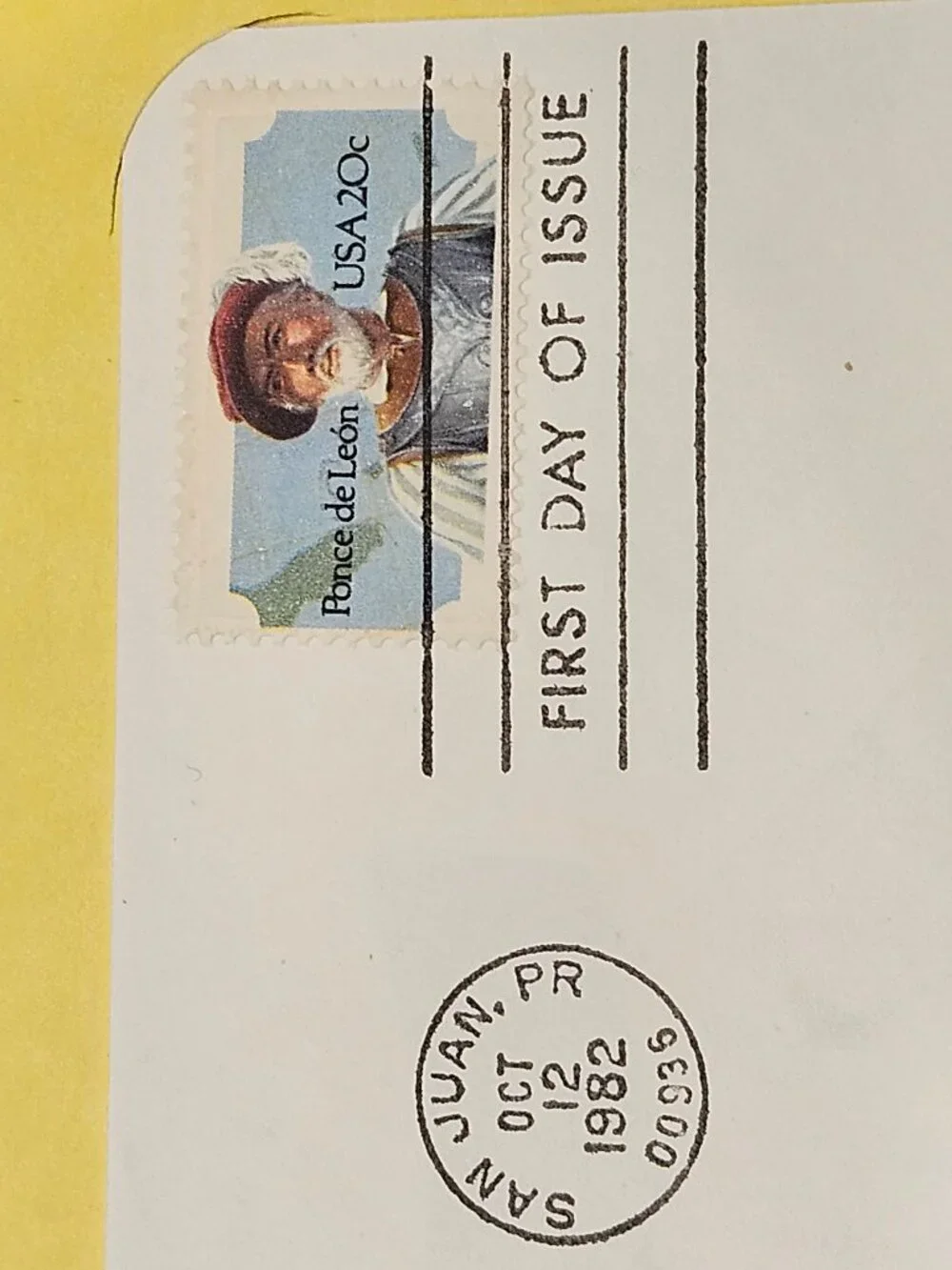 RARE COLLECTIBLE USPS 1ST DAY ISSUE COVER PONCE DE LEON SPANISH EXPLORER STAMP
